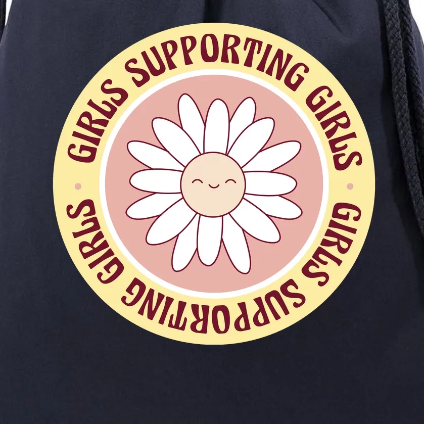 Girls Supporting Girls Sunflower Feminist Drawstring Bag