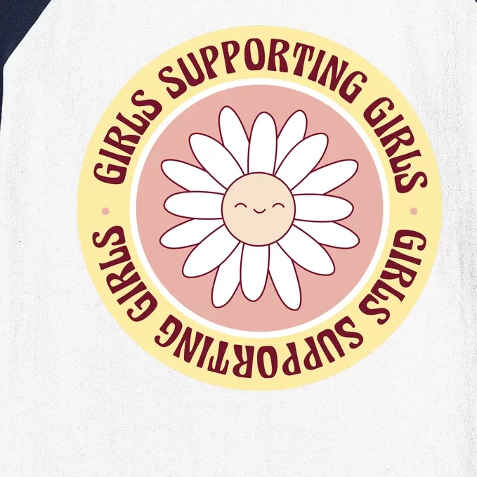 Girls Supporting Girls Sunflower Feminist Baseball Sleeve Shirt