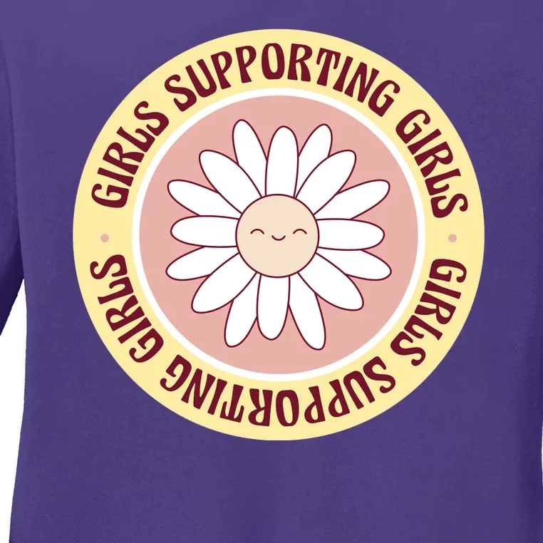 Girls Supporting Girls Sunflower Feminist Ladies Long Sleeve Shirt