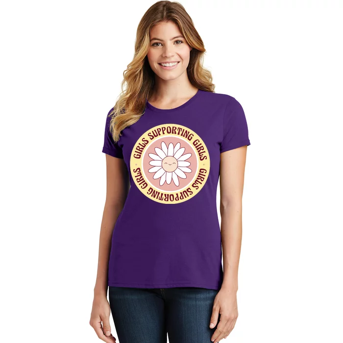 Girls Supporting Girls Sunflower Feminist Women's T-Shirt