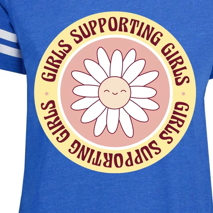 Girls Supporting Girls Sunflower Feminist Enza Ladies Jersey Football T-Shirt