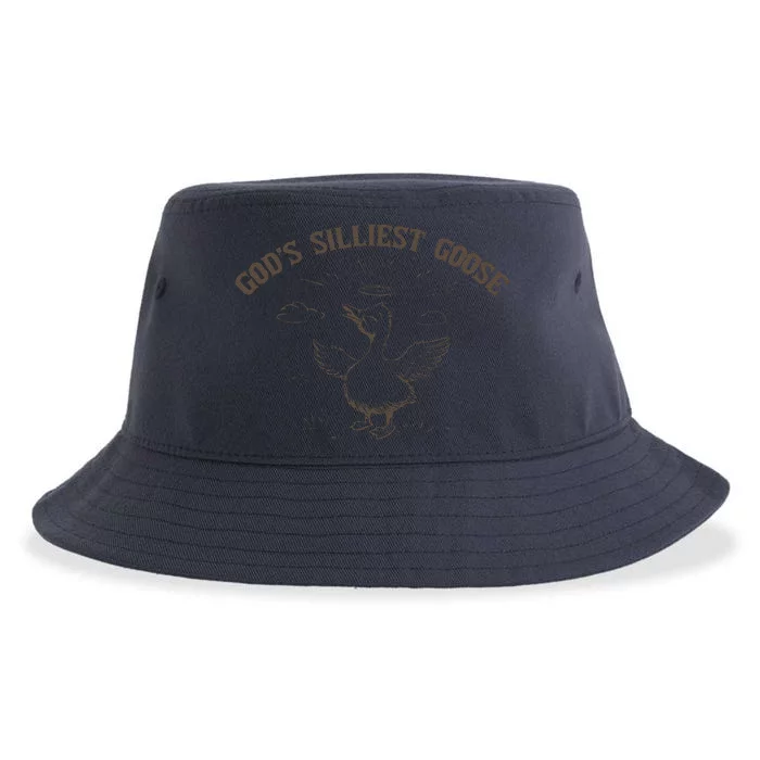 GodS Silliest Goose Funny Goose Sarcastic Vintage Sustainable Bucket Hat