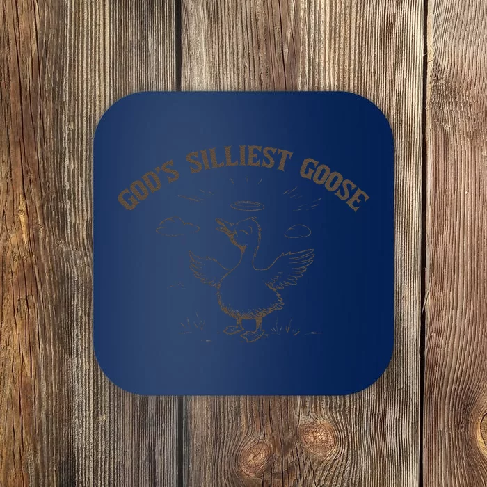 GodS Silliest Goose Funny Goose Sarcastic Vintage Coaster