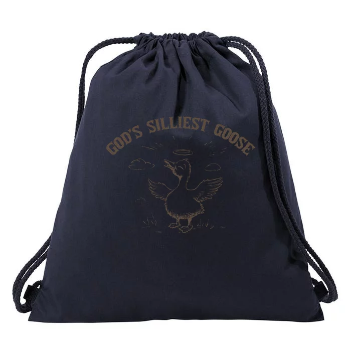 GodS Silliest Goose Funny Goose Sarcastic Vintage Drawstring Bag