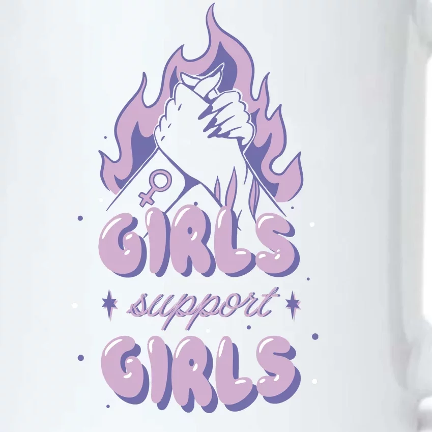 Girls Support Girls Feminism Black Color Changing Mug