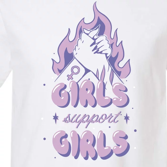 Girls Support Girls Feminism Garment-Dyed Heavyweight T-Shirt