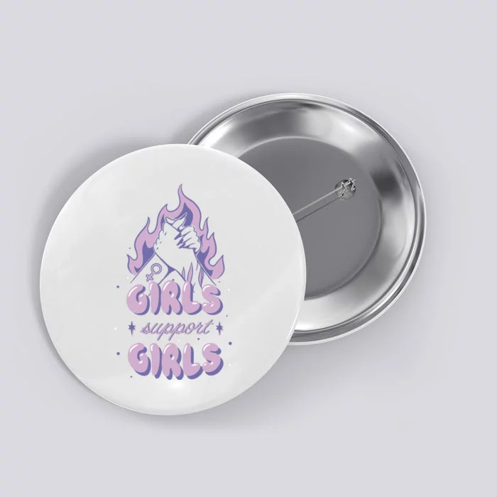 Girls Support Girls Feminism Button