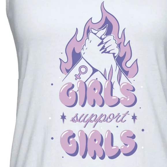 Girls Support Girls Feminism Ladies Essential Flowy Tank