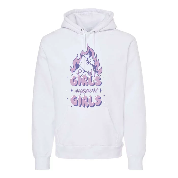 Girls Support Girls Feminism Premium Hoodie