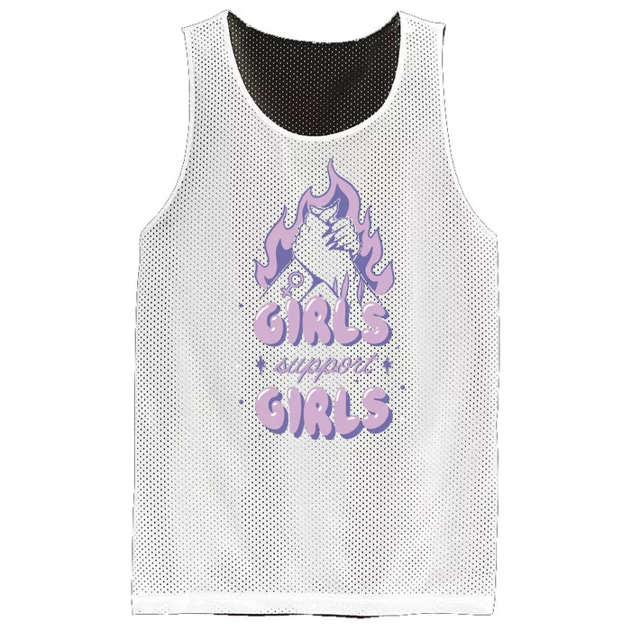 Girls Support Girls Feminism Mesh Reversible Basketball Jersey Tank