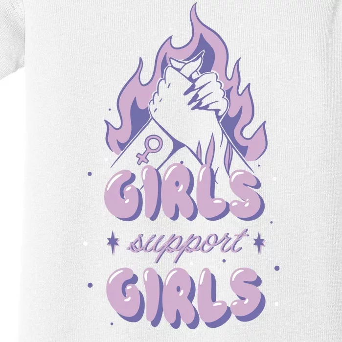 Girls Support Girls Feminism Baby Bodysuit