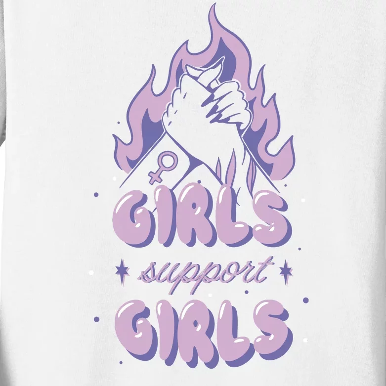 Girls Support Girls Feminism Kids Long Sleeve Shirt