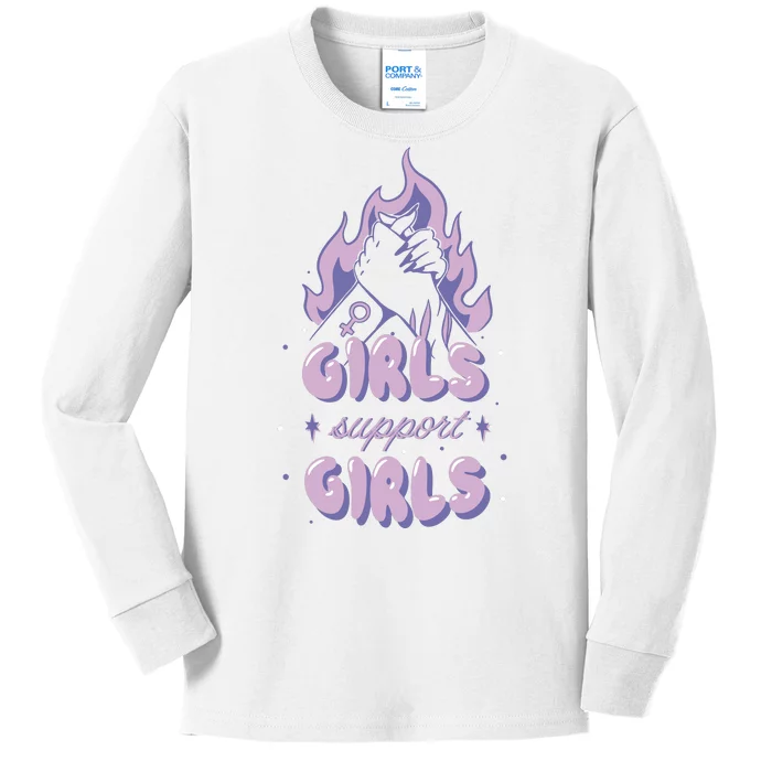 Girls Support Girls Feminism Kids Long Sleeve Shirt