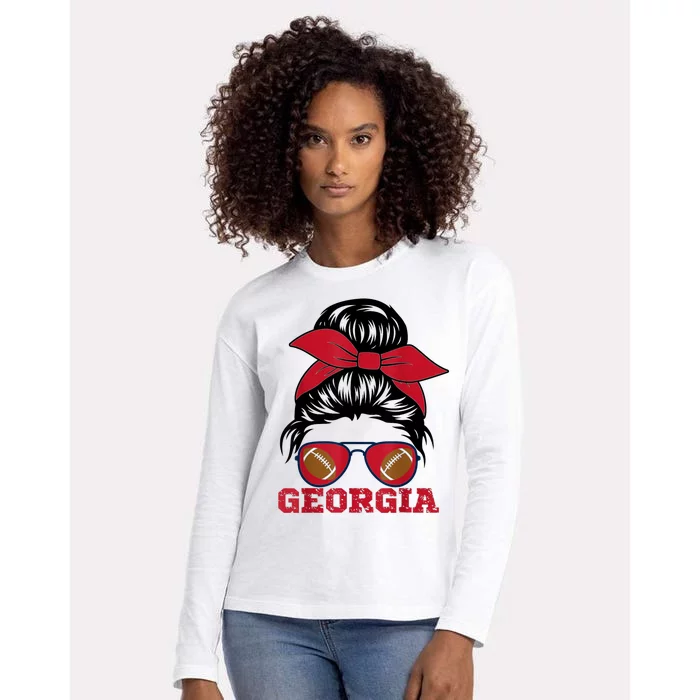 Georgia State Georgia Flag GA Game Kids Georgia Womens Cotton Relaxed Long Sleeve T-Shirt