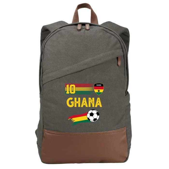 Ghana Soccer Ghanain Football Retro 10 Cotton Canvas Backpack