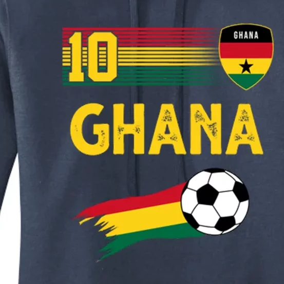 Ghana Soccer Ghanain Football Retro 10 Women's Pullover Hoodie