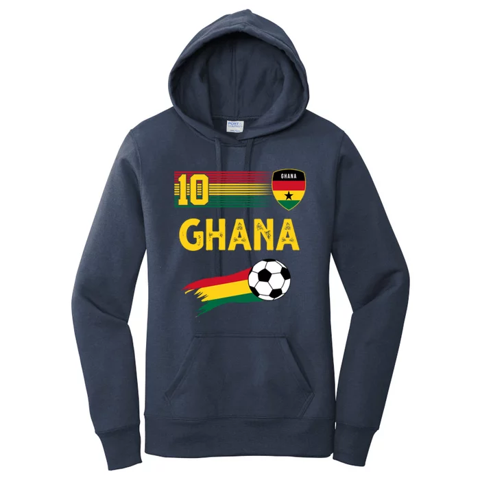 Ghana Soccer Ghanain Football Retro 10 Women's Pullover Hoodie