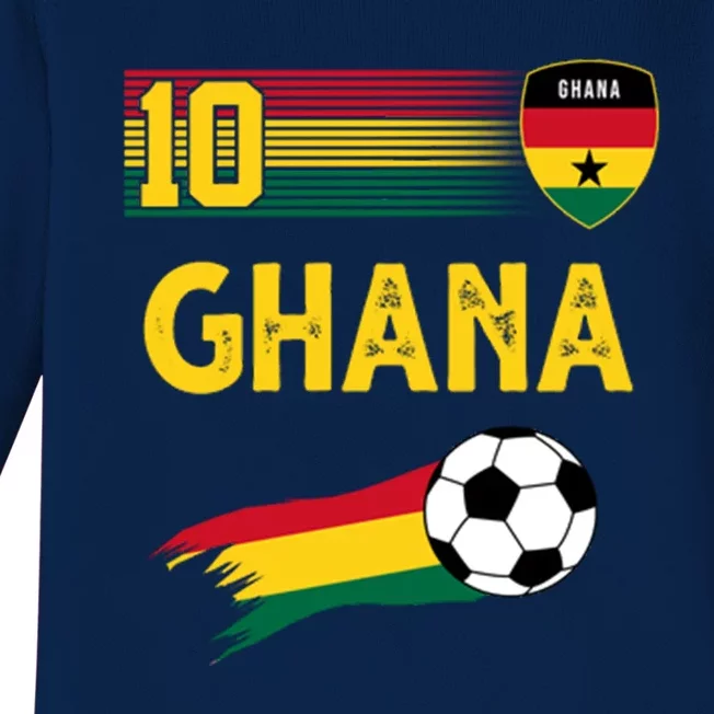 Ghana Soccer Ghanain Football Retro 10 Baby Long Sleeve Bodysuit