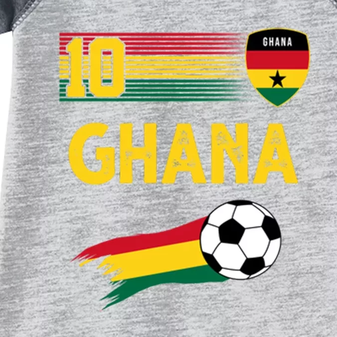 Ghana Soccer Ghanain Football Retro 10 Infant Baby Jersey Bodysuit