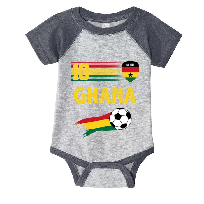 Ghana Soccer Ghanain Football Retro 10 Infant Baby Jersey Bodysuit