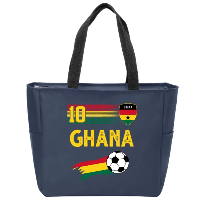 Ghana Soccer Ghanain Football Retro 10 Zip Tote Bag