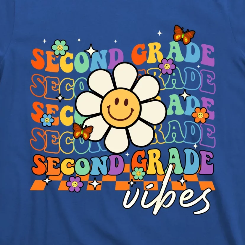 Groovy Second Grade Vibes Students Teachers Back To School Cool Gift T-Shirt