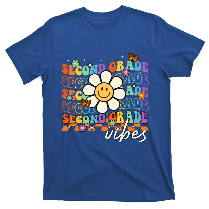 Groovy Second Grade Vibes Students Teachers Back To School Cool Gift T-Shirt