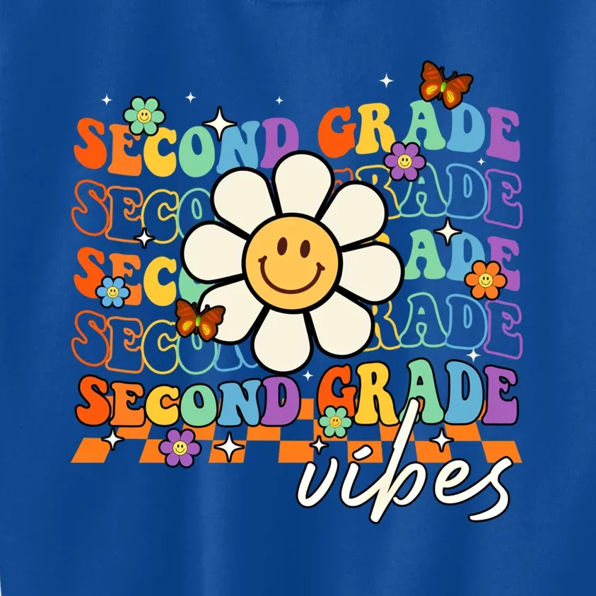 Groovy Second Grade Vibes Students Teachers Back To School Cool Gift Kids Sweatshirt