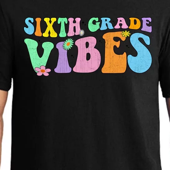 Groovy Sixth Grade Vibes Retro First Day Of School Gift Pajama Set