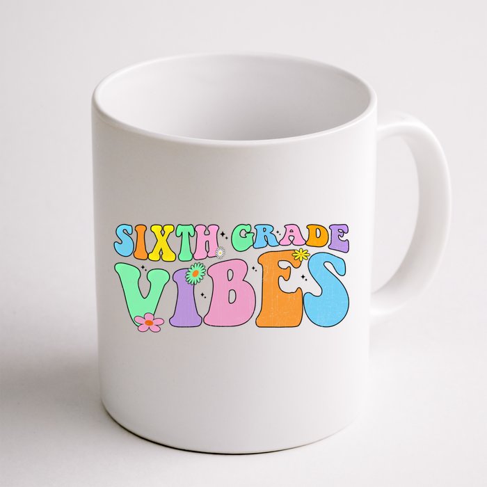 Groovy Sixth Grade Vibes Retro First Day Of School Gift Front & Back Coffee Mug