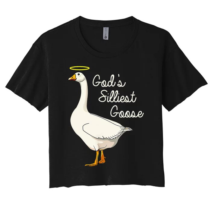 GodS Silliest Goose GodS Silliest Goose Duck Women's Crop Top Tee