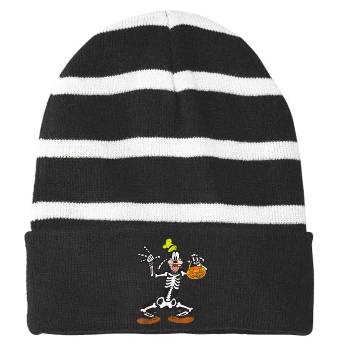 Goofy Skeleton Striped Beanie with Solid Band