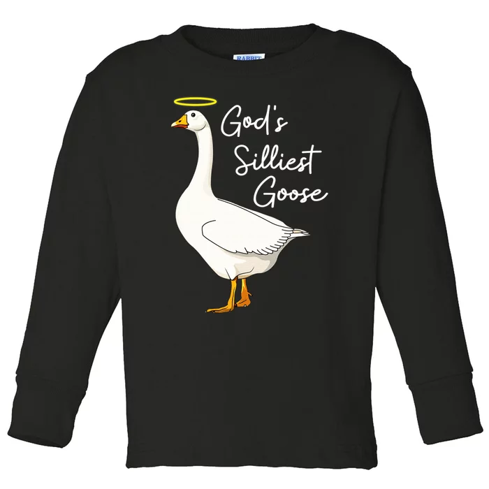 God's Silliest Goose shirt God's Silliest Goose Duck Funny Toddler Long Sleeve Shirt