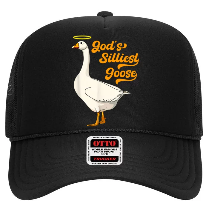 God's Silliest Goose Funny High Crown Mesh Trucker Hat