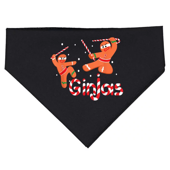 Ginjas Shirt Gingerbread  Ninjas Christmas Gift USA-Made Doggie Bandana