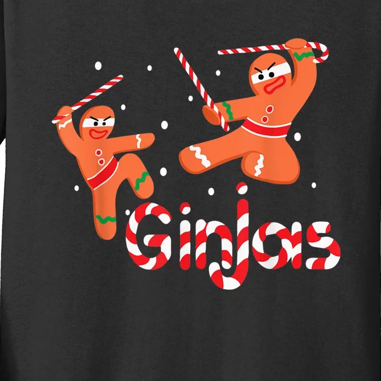 Ginjas Shirt Gingerbread  Ninjas Christmas Gift Kids Long Sleeve Shirt