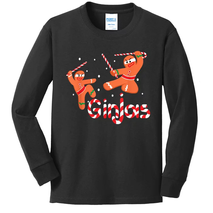 Ginjas Shirt Gingerbread  Ninjas Christmas Gift Kids Long Sleeve Shirt