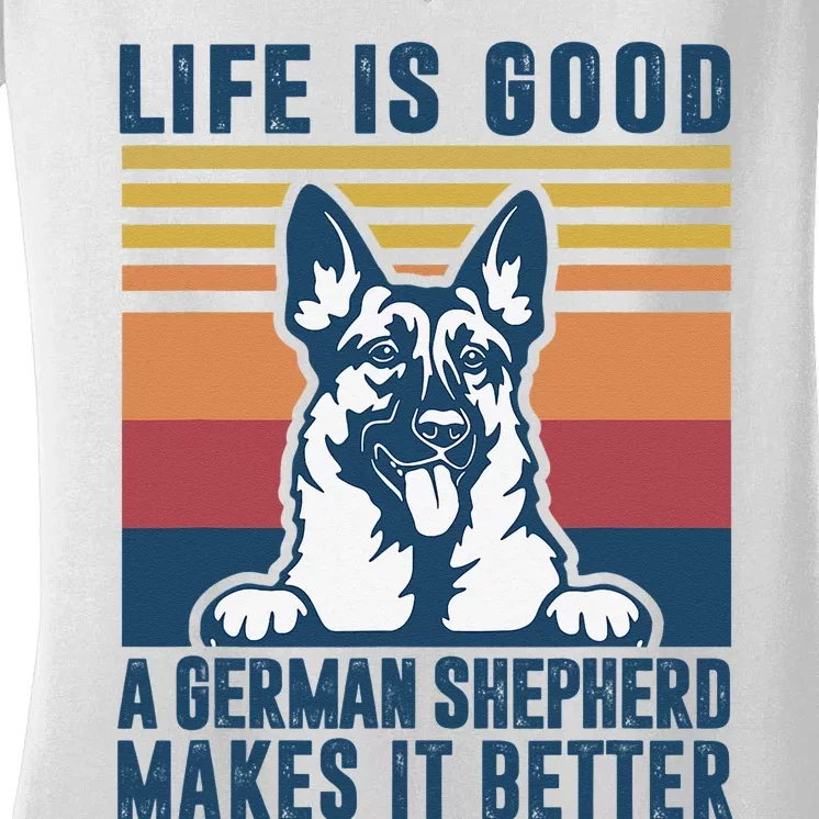 German Shepherd Gift Dog Dad Mom German Shepherd Women's V-Neck T-Shirt