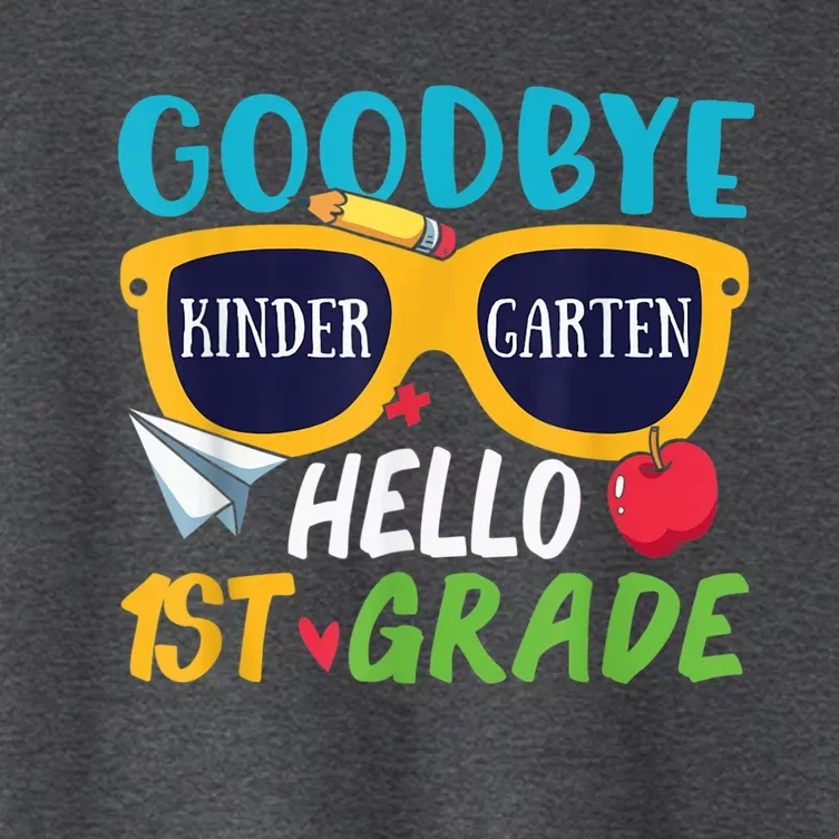 Graduation Shirt Goodbye Kindergarten Hello 1st Grade School Women's Crop Top Tee