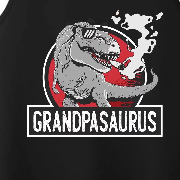 Grandpasaurus Smoking Grandpa Trex Funny Performance Tank