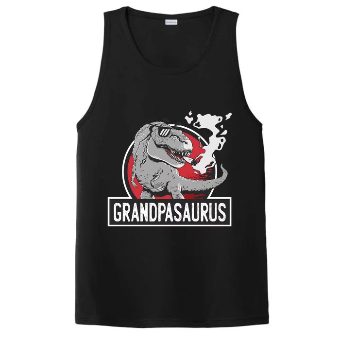 Grandpasaurus Smoking Grandpa Trex Funny Performance Tank