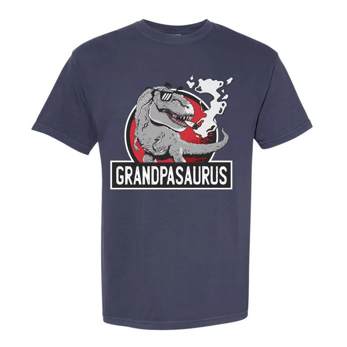 Grandpasaurus Smoking Grandpa Trex Funny Garment-Dyed Heavyweight T-Shirt