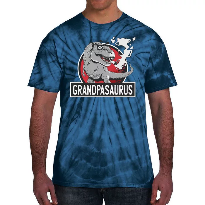 Grandpasaurus Smoking Grandpa Trex Funny Tie-Dye T-Shirt