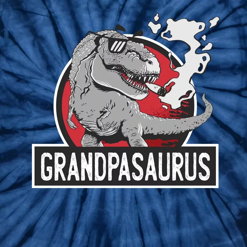 Grandpasaurus Smoking Grandpa Trex Funny Tie-Dye T-Shirt