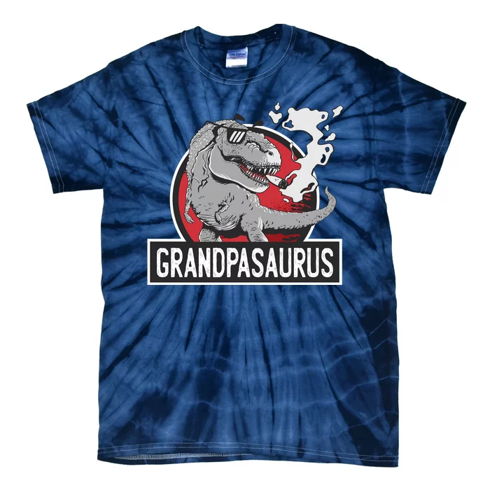 Grandpasaurus Smoking Grandpa Trex Funny Tie-Dye T-Shirt