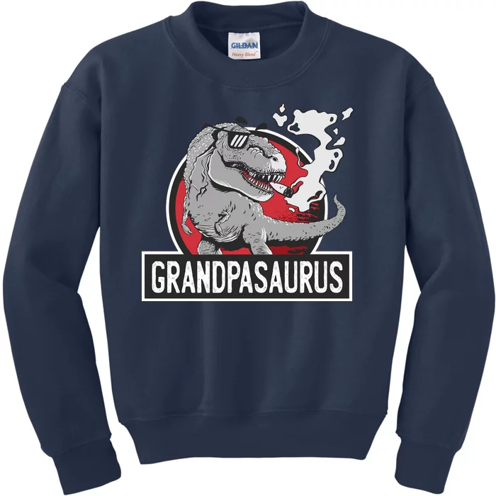 Grandpasaurus Smoking Grandpa Trex Funny Kids Sweatshirt