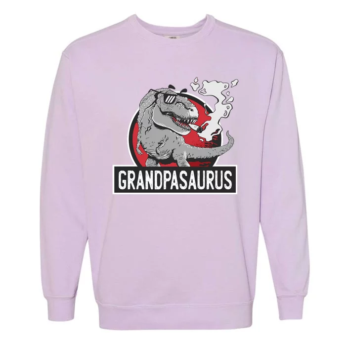 Grandpasaurus Smoking Grandpa Trex Funny Garment-Dyed Sweatshirt