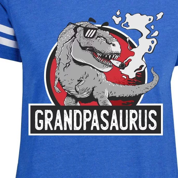 Grandpasaurus Smoking Grandpa Trex Funny Enza Ladies Jersey Football T-Shirt