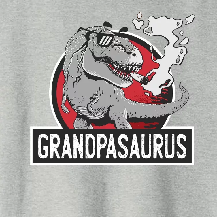 Grandpasaurus Smoking Grandpa Trex Funny Women's Crop Top Tee