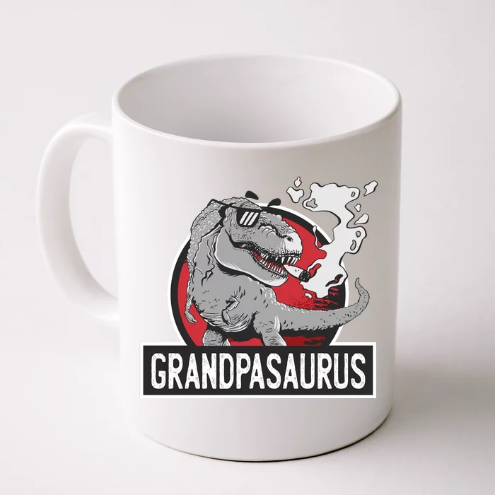 Grandpasaurus Smoking Grandpa Trex Funny Front & Back Coffee Mug